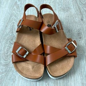 Trary Cork and adjustable Strap Kid  Sandals Brown size 1